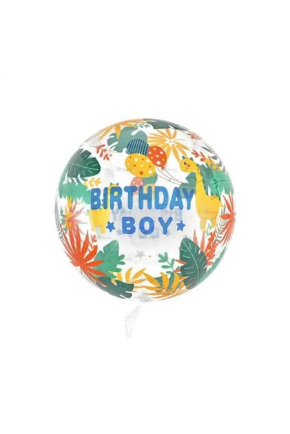 Transparent balloon for a boy's birthday