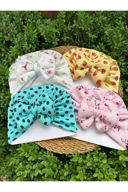 Baby Bone & Bandana Double Layer Bow Mixed Patterned Set of 4