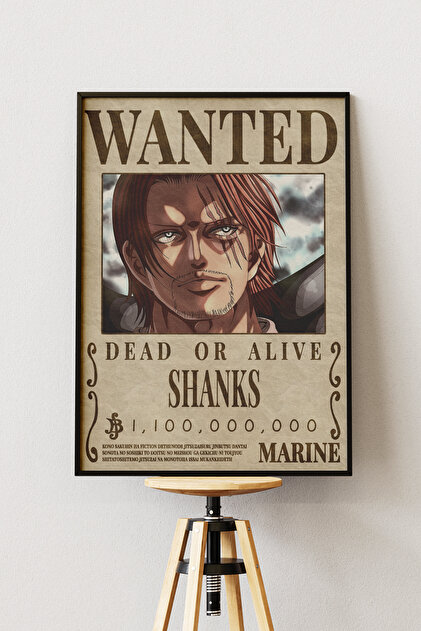 Anime Marketi One Piece Wanted Tasarımlı Çerçevesiz Poster 33x48