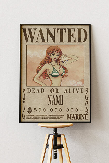 Anime Marketi One Piece Wanted Tasarımlı Çerçevesiz Poster 33x48