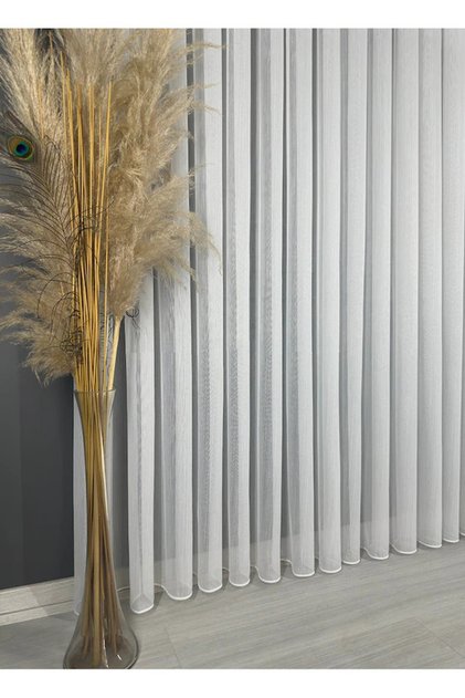 Gravity Silvery Bamboo Tulle (1/3) Tight Pleat Suitable for Every Room Skirt Lead Tulle Curtain, Np Narin Homee