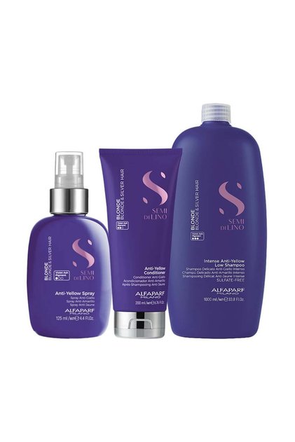 Set Alfaparf Milano Șampon Semi Di Lino Blond 1000ml + Balsam 200ml + Spray 125ml