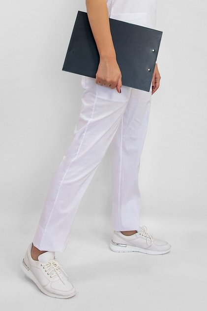 Unisex Doctor Nurse Uniform White Lycra Single Bottom Jersey Srubs Pants