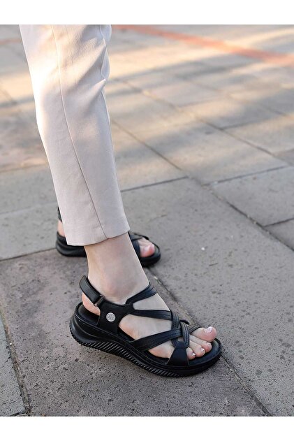 マママ Mammamia 2265 EREN SHOES&BAG Gerçek Deri Çapraz Bantlı Ortopedik