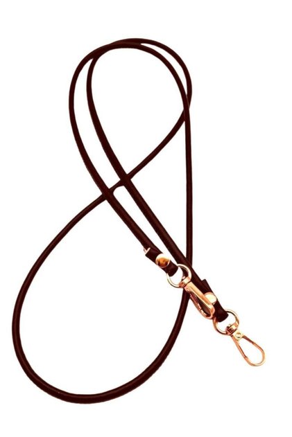 Angel Bag Accessory Dark Brown Color 5 mm Faux Leather Spaghetti Model Bag Handle Light Gold Metal