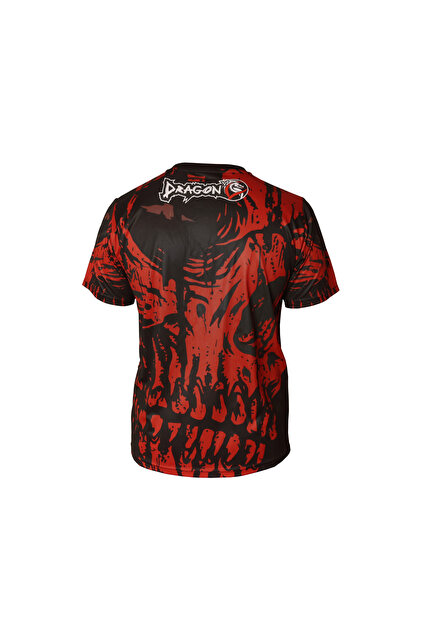 dmkt様 Dragondo TX8597 Kick Boks Muaythai Tişört Kırmızı Dijital Baskılı