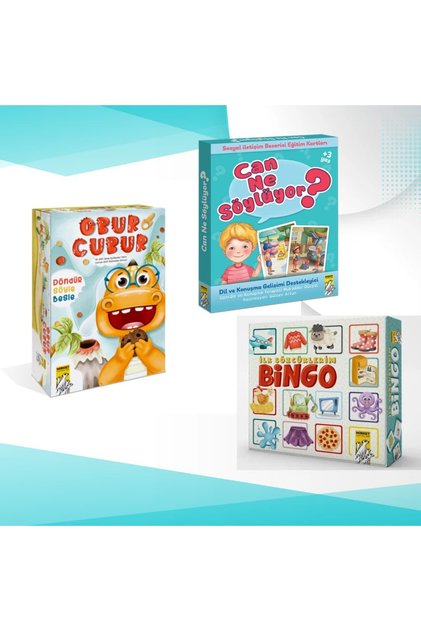 Can Ne Söylüyor ? / İlk Sözcüklerim BİNGO /Obur Cubur Döndür Söyle Besle 3 LÜ SET