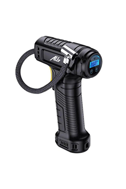 120W Kablosuz Basınç Göstergeli Mini Hava Pompası Kompresör SİYAH