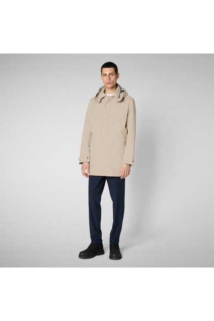 Battersea Erkek Kapüşonlu Trençkot, Yağmur ve Rüzgar Korumalı, Taşıma Çantalı, Regular Fit, Bej