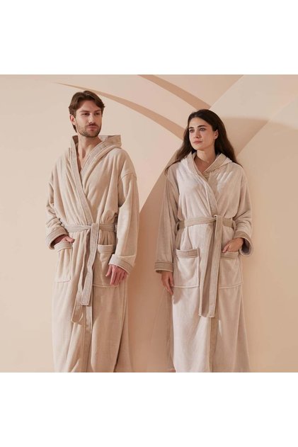 Beige Modern Robe with A Cab