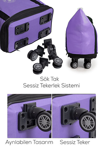 Bambus Home İki Körüklü Demonte Sessiz Tekerlekli Valiz/Çanta