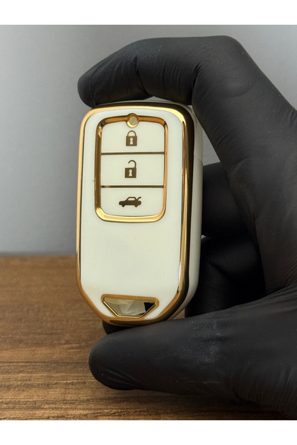 Honda Civic - Cr-V - City Smart 3 Button Silicone Key Protection Case–Nano Coated– White Color