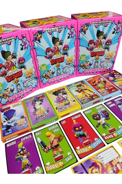 Yeni Seri Brawl Stars Karakter Kartları (10 MİNİ KUTU 60 KART) Jokeri Bul Hediyeyi Kazan