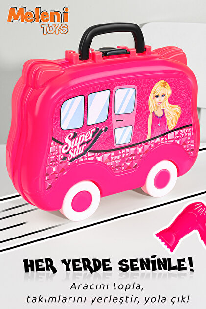 Meleni Toys 18 Parça Tekerlekli Oyuncak Kuaför Seti - Çantalı