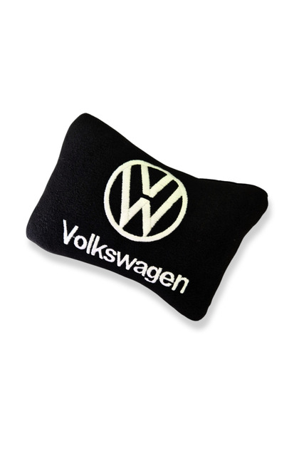 Pernă de călătorie pentru gât pentru scaun auto ortopedic din lână neagră compatibilă cu Volkswagen / unică
