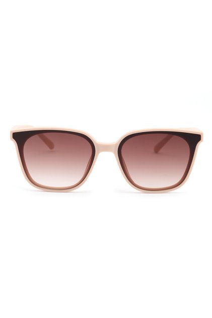 Geometric Beige Bone Frame Brown Glass Women Sunglasses Llt01