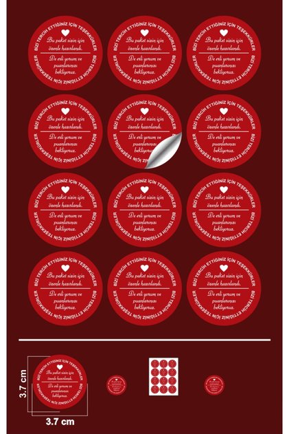 Sticker Kuarte (a Quality) Round Cut - This Package Is Carefully Prepared for You - (3,7X3,7Cm) 108 Pieces