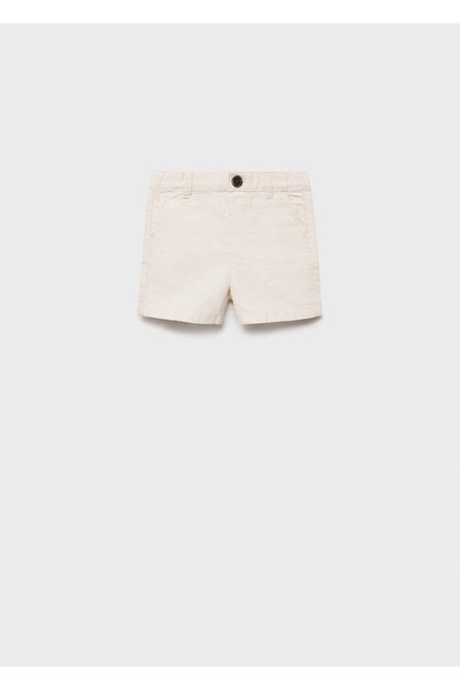 Linen-Cotton Blend Bermuda Shorts