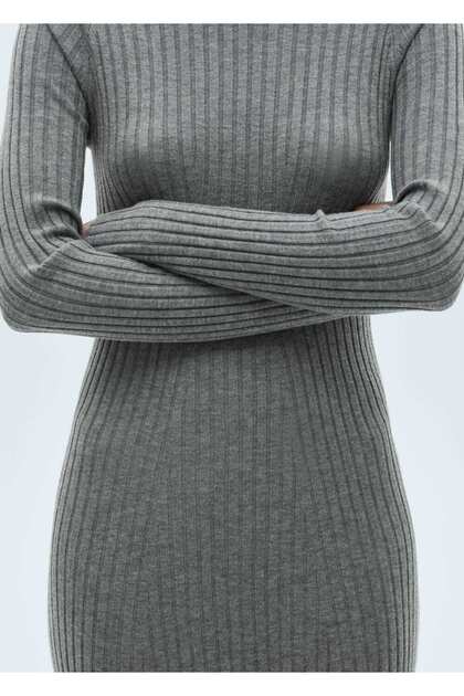 MANGO Perkins Collar A-Line Knitwear Dress- Trendyol