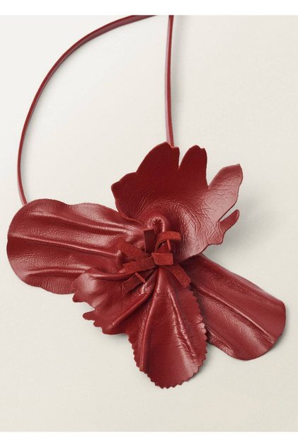 Thin Leather Belt with Flower