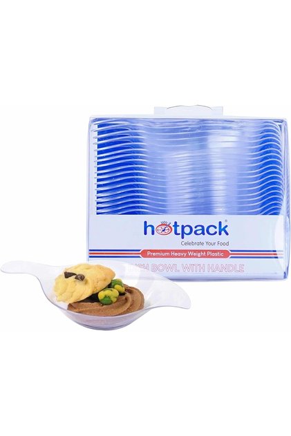 Heavy Weight Plastic Dish Bowls with Handle 24-Pieces