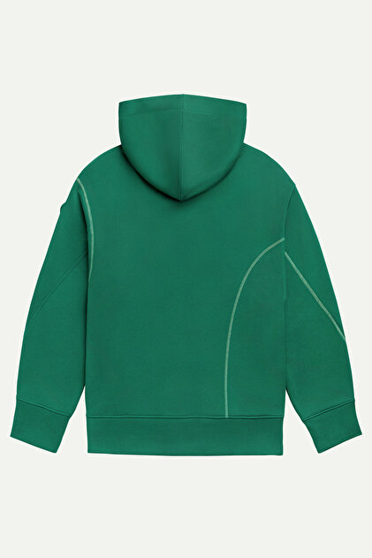 KAFT Erkek Fermuarlı Oversize Hoodie Sweatshirt - Ziplay - Forest