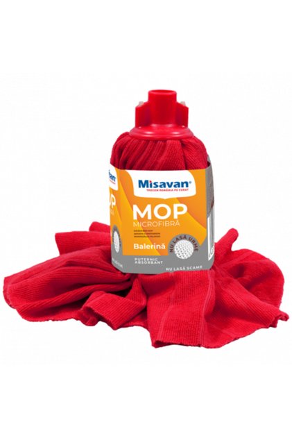 Rezerva mop Balerina, microfibra, rosu