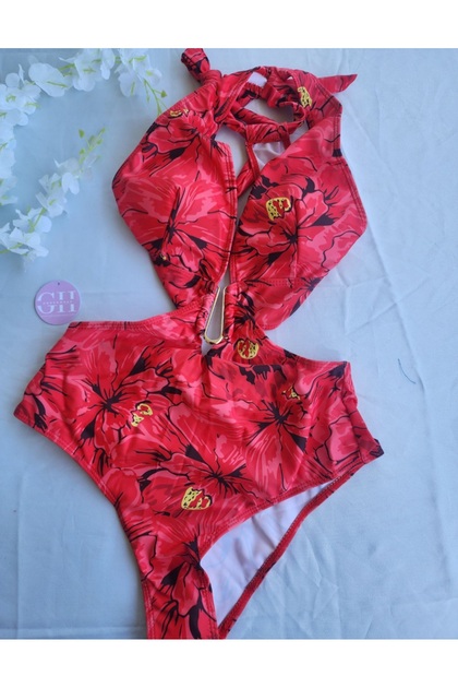 Red Flower Flame Baby Mayo -Pareo Seti