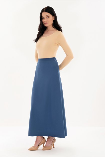 Maxi Boy Indigo A-Line Classic Skirt with Zipper and Lining