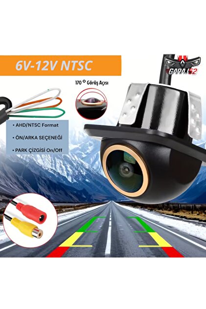 GARAJ 52 Arka Görüş Park Kamerası 6V-12V AHD/NTSC 170 Derece Geniş
