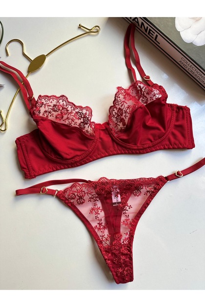 MİCRO BRA SET (GOLD KALP DETAYLI,DANTELLİ,SÖZ,NİŞAN,ÇEYİZ,BOHÇA,SEXY,ROMANTİK)