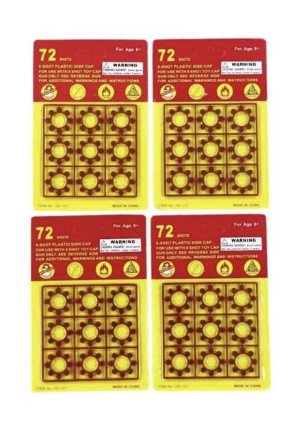 8 Plastic Shots Caps 288 Total In Four Packs