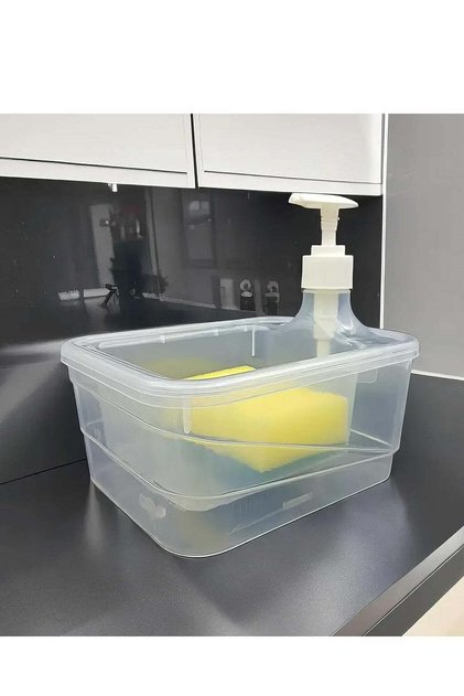 Liquid Soap Dispenser Dish 2 in 1 With Sponge For Countertop Kitchen And Bathroom