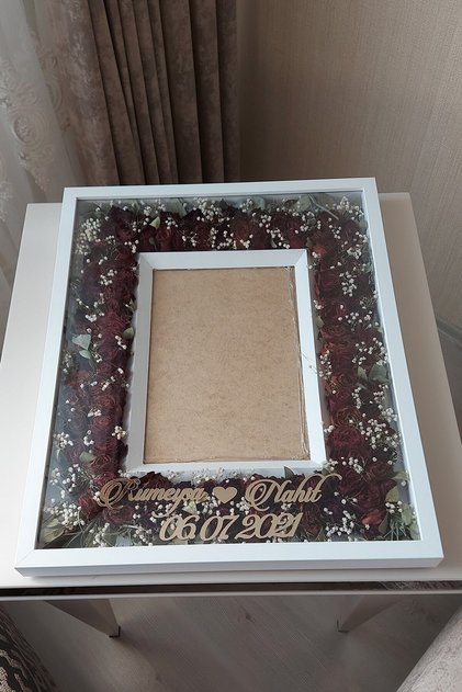 40x50 Cm Fotoğraf Bölümlü Anı Çerçevesi! Ledli Ve Isimli Gül Tablosu! Gül Kutusu!