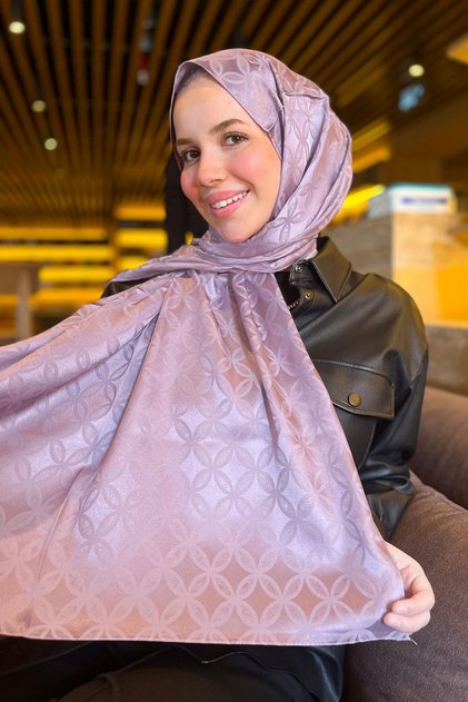 Şal Jacquard Sultan - Motiv Floral - SLJ001-11 - Liliac