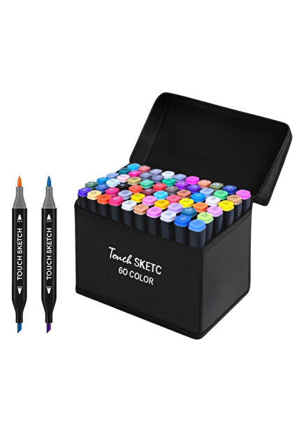 TOUCH SKETC 60'lı Çift Uçlu Profesyonel Marker Kalem Çanta standli