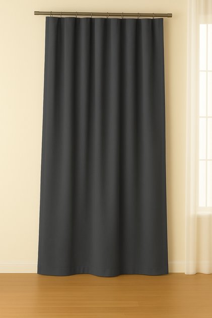 Luna Series Velvet Textured Pleatless Background Curtain - Gray