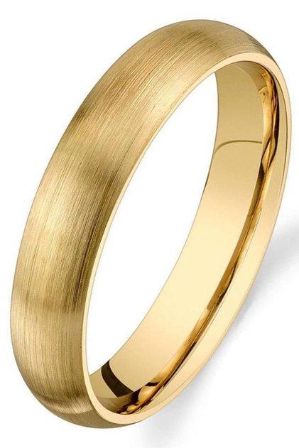 4mm matte concave yellow men women unisex steel wedding band ring cl25