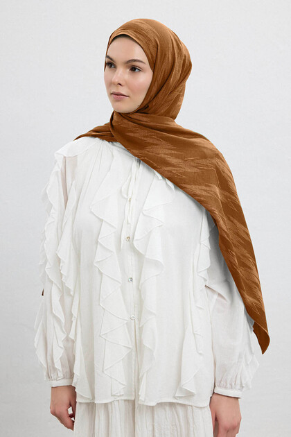 Cotton Line Shawl Almond