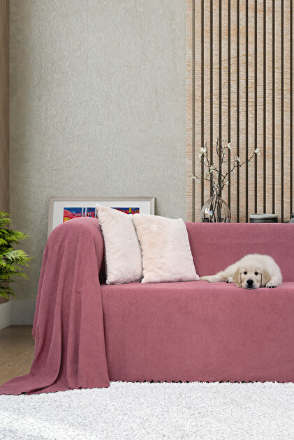 Non-Slip Seat Cover Double-Sided Microfiber Chenille 175x300 cm Rose - Cat Dog and Child Friendly