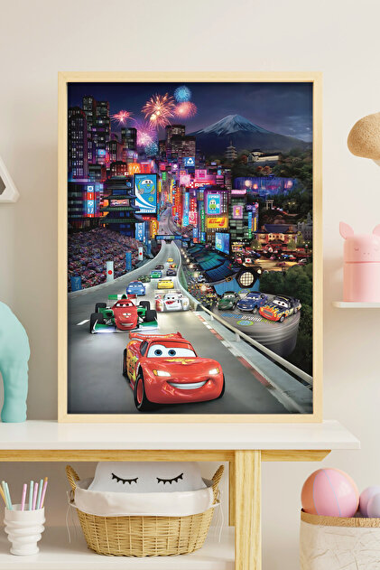 FGHGF Şimşek McQueen Arabalar 008 Çerçevesiz Poster & Duvar