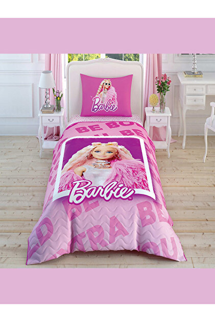 Taç Licensed Quilted Duvet Cover Set Barbie Extra Sweet Single