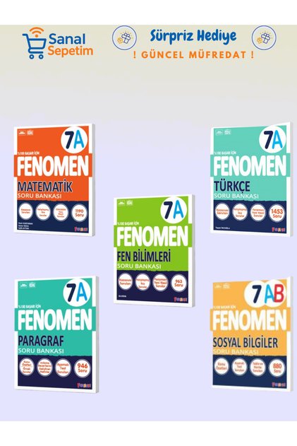 7. Sınıf Matematik - Fen Bilimleri - Türkçe - Paragraf - Sosyal Bilgiler (A SET) Soru Bankaları