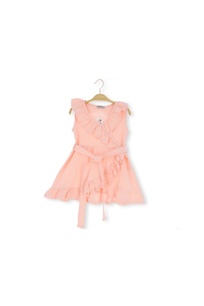 Atabay 205-05-25 Girl's Dress with Tie at the Waist, Ruffle, 4/12 Years