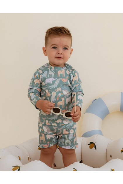 Uv Protection Swimsuit 50 Upf Baby & Kids - Safari