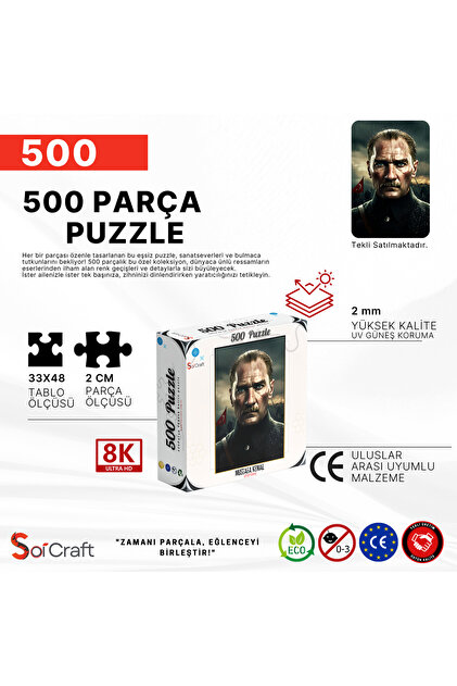 Soi Craft 500 Parça Puzzle Mustafa Kemal Atatürk - Fiyatı, Yorumları
