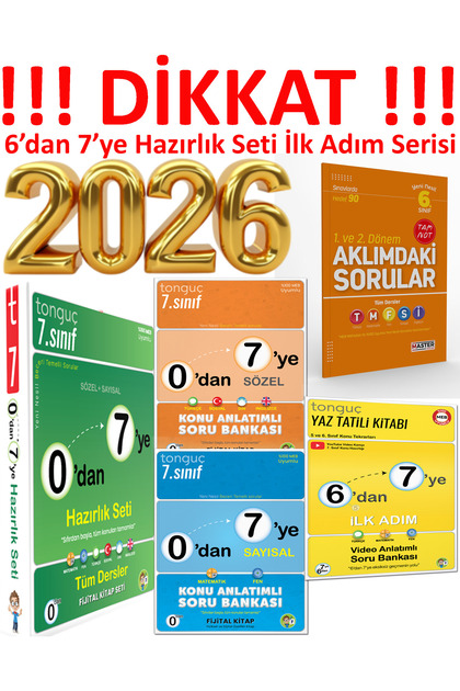 Tonguç Yayınları 6. Sınıf 6'dan 7'e Hazırlık Seti & Kitabı 0'dan 7