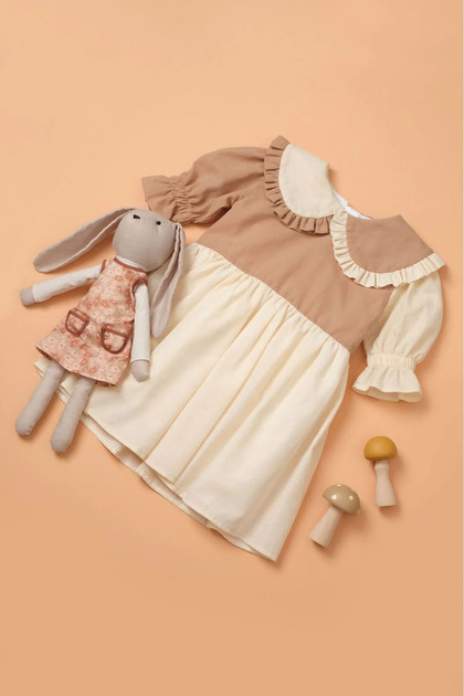 Baby Collar Bow Girl's Dress, Girl's Holiday Dress