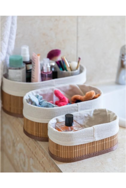 3-Piece Bamboo Basket / Multi-Purpose Bamboo Basket Set