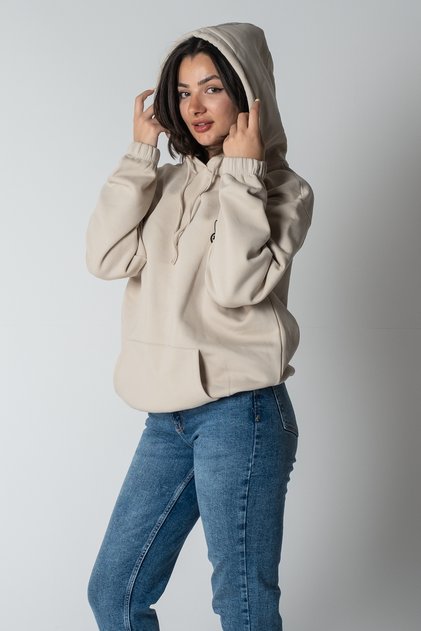 Women's Cotton Hooded Sweatshirt - Stylish and Simple Design / Different Color Choices